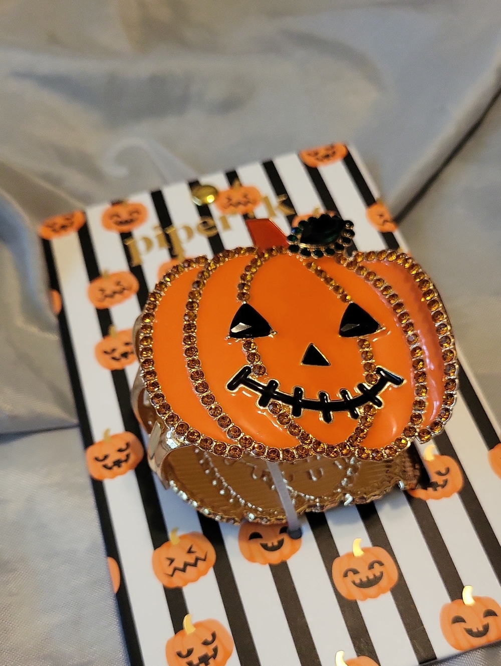 Piper K Jack O'lantern Pumpkin Hair Clip Lp M